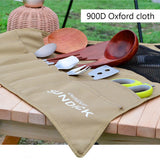 Camping Picnic Tableware Storage Bag Portable Barbecue Cutlery Organizer Hanging Holder Bags