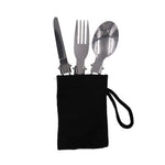 YOUGLE Outdoor Stainless Steel Folded Fork Spoon Knife Picnic Camping  Dinnerware Tableware