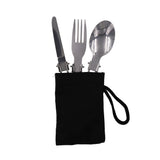 YOUGLE Outdoor Stainless Steel Folded Fork Spoon Knife Picnic Camping  Dinnerware Tableware