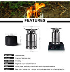 APG Folding wood gasifier Stainless Steel Solidified Alcohol Stove Backpacking Survival Firewood Burning Cooking System