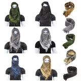 Black Military Winter Shemagh Tactical Scarf 100% Cotton Keffiyeh Scarf Wrap Outdoor Hiking Hunting Windproof