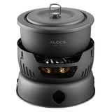 Alocs Outdoor Camping Portable Cooking Set Cookware 2 Person CW-C05 Alcohol Stove Picnic Pot Pan