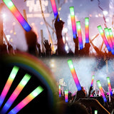 Foam Glow Sticks for Wedding LED Light Up Foam Sticks Colorful Flashing Sticks Birthday Supplies Glow in The Dark